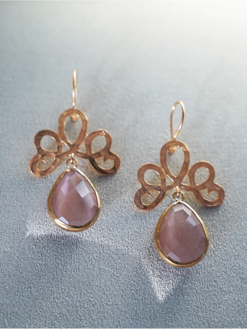 NEW Pink Cat’s Eye Gemstone Earrings